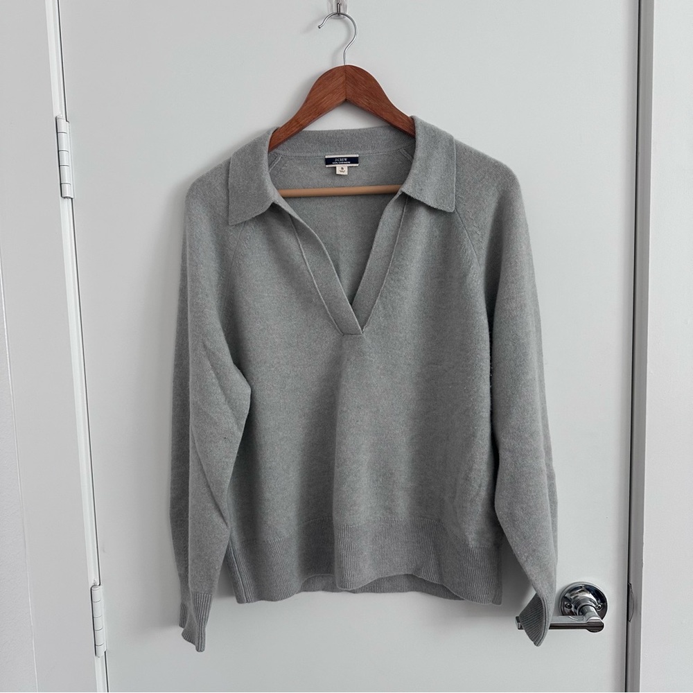 J. Crew Cashmere Gray V-Neck Sweater